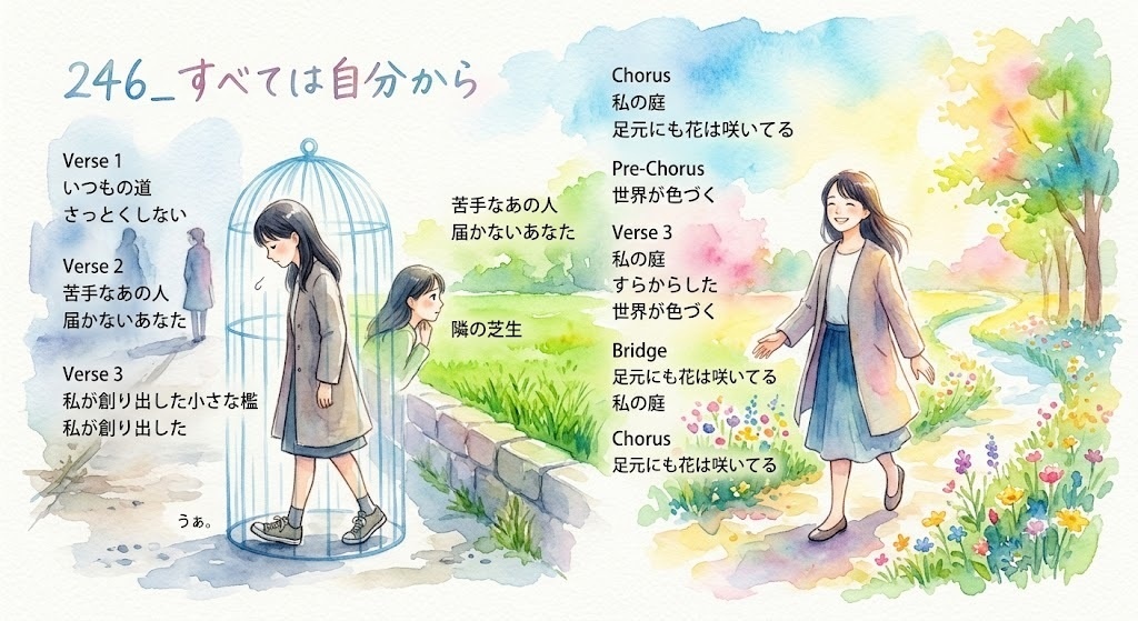 【デジタルコンテンツ】詩・朗読音源『246_すべては自分から』｜心を軽くする水彩画の世界