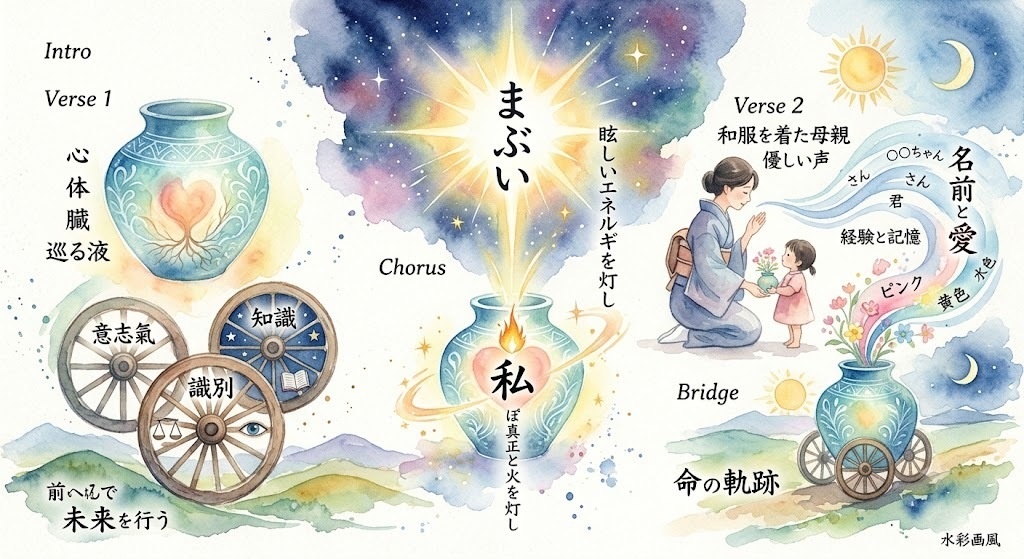 【デジタルアート&詩】260_自分と言う器 〜まぶい(魂)と名前が織りなす命の軌跡〜