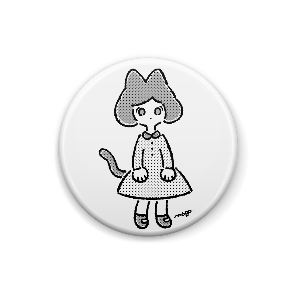 ねこさん's缶バッチ(モノクロ)