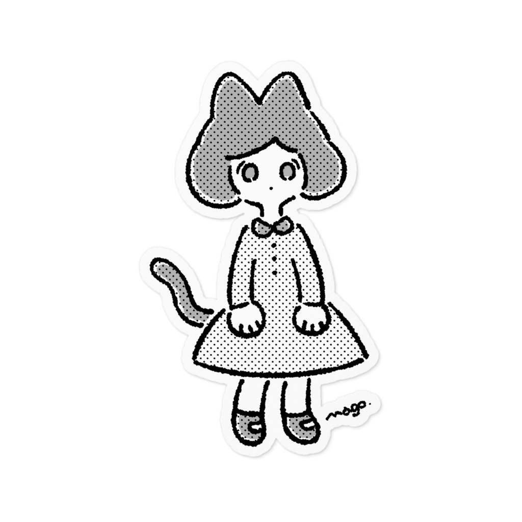ねこさん'sステッカー(モノクロ)