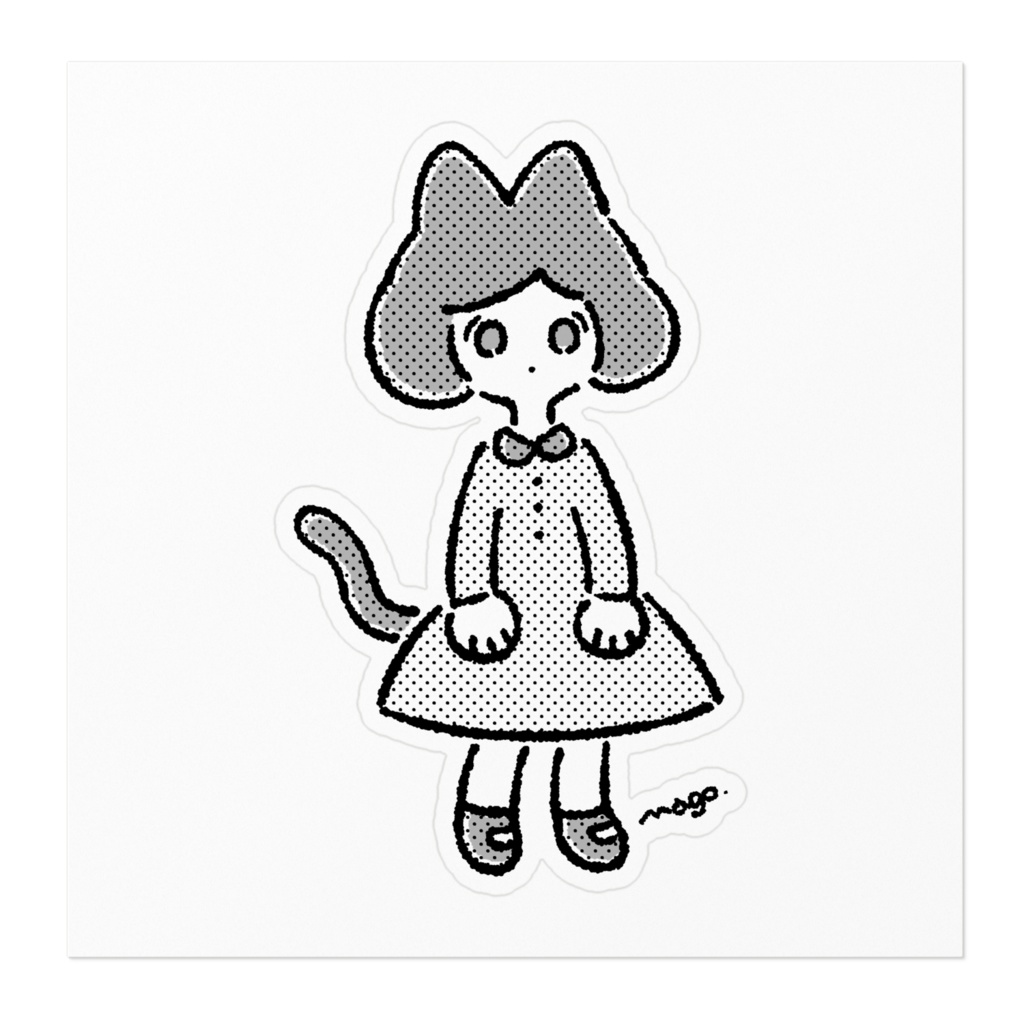 ねこさん'sステッカー(モノクロ)
