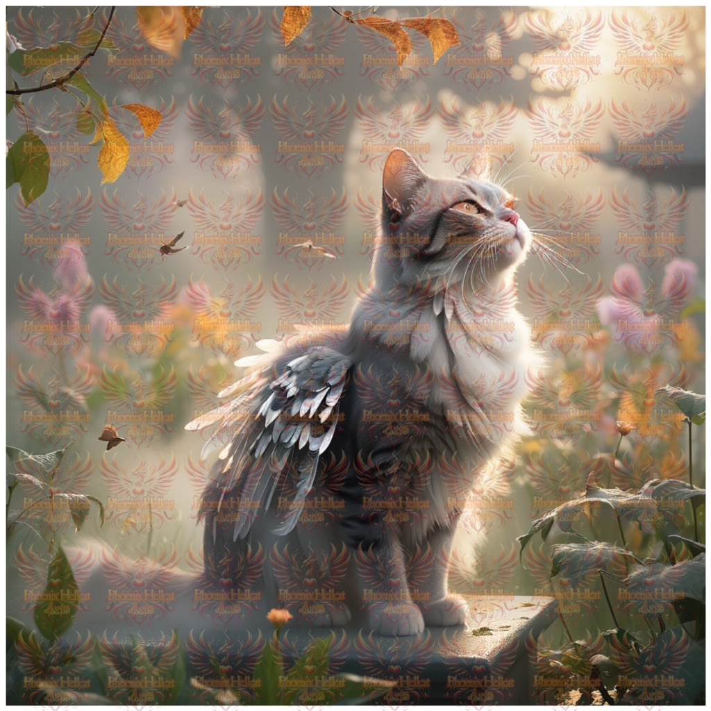 Enchanted Whiskers: free winged cat cutness collection or triple c for short :D A.I generated art