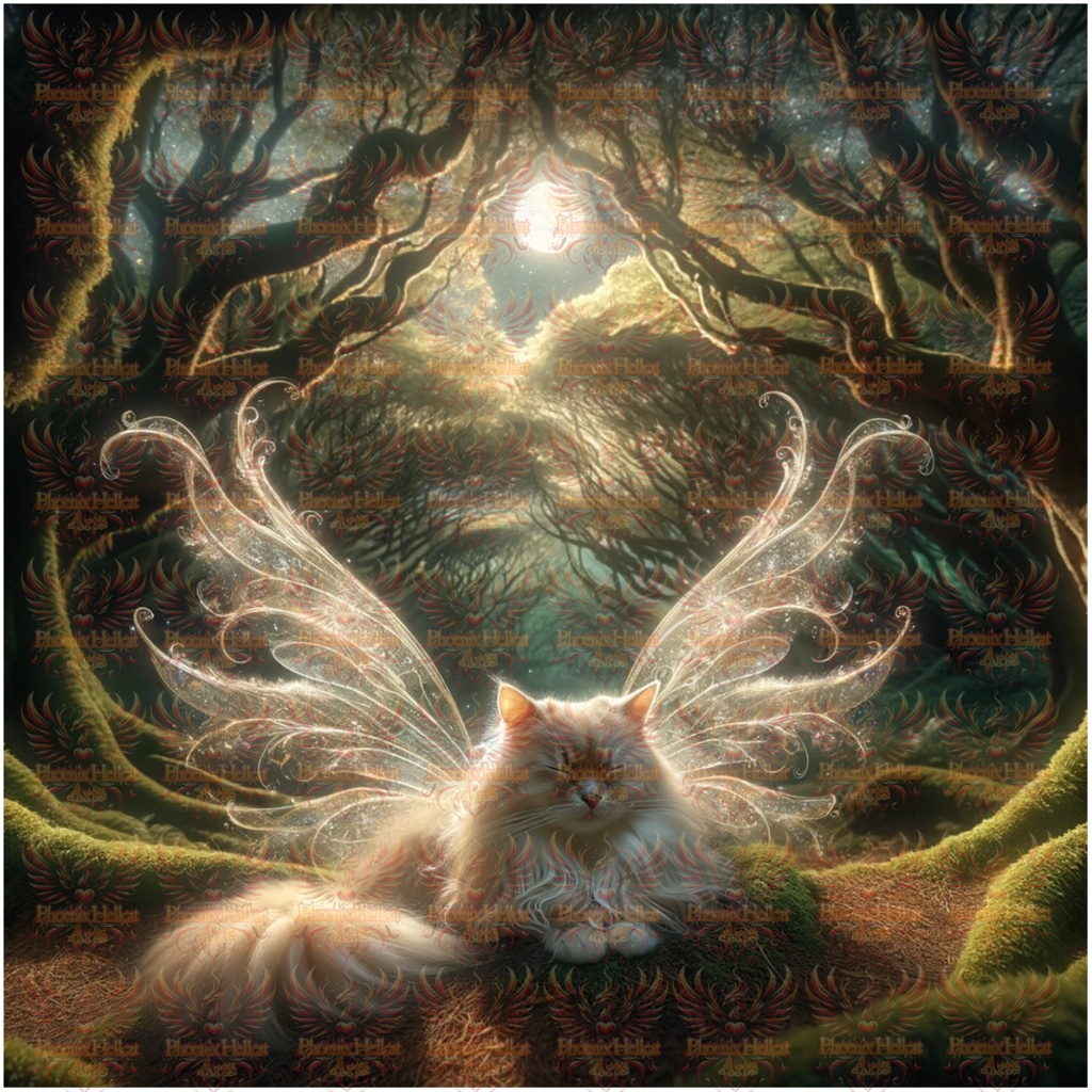 Enchanted Whiskers: free winged cat cutness collection or triple c for short :D A.I generated art