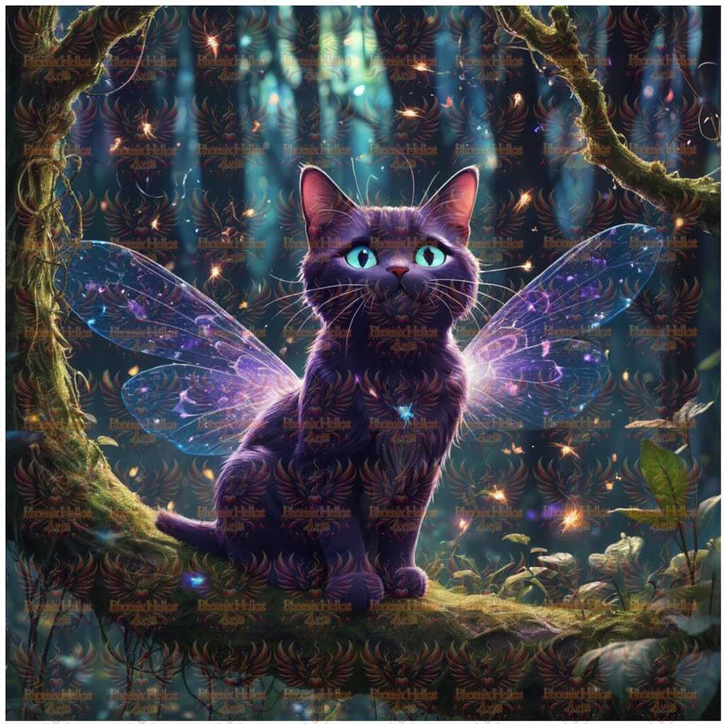 Enchanted Whiskers: free winged cat cutness collection or triple c for short :D A.I generated art