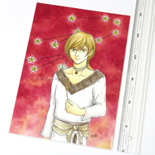 原画 『おとめ座の少年』 (アクリルガッシュ)