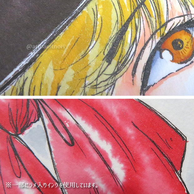 原画 エルフ耳の男性(インク画)