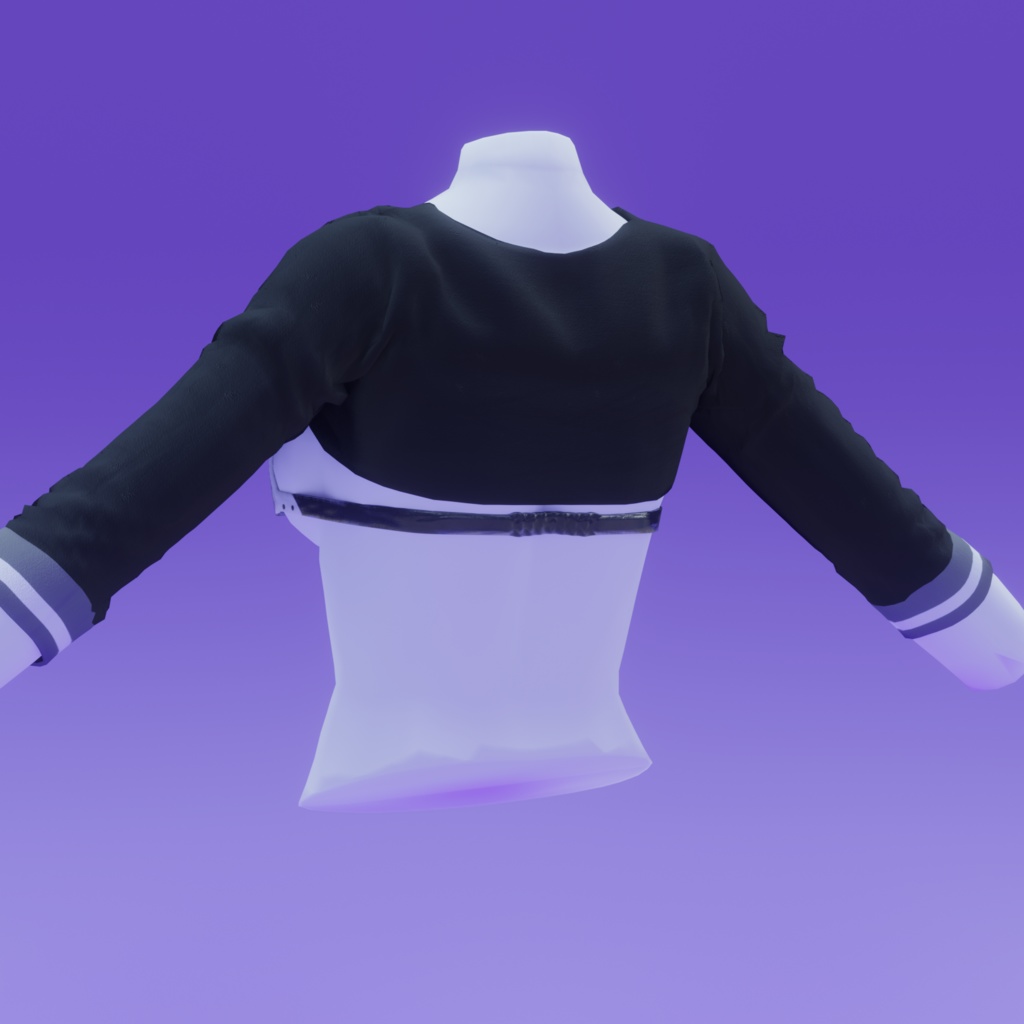 Sleeved Crop Top and Bra