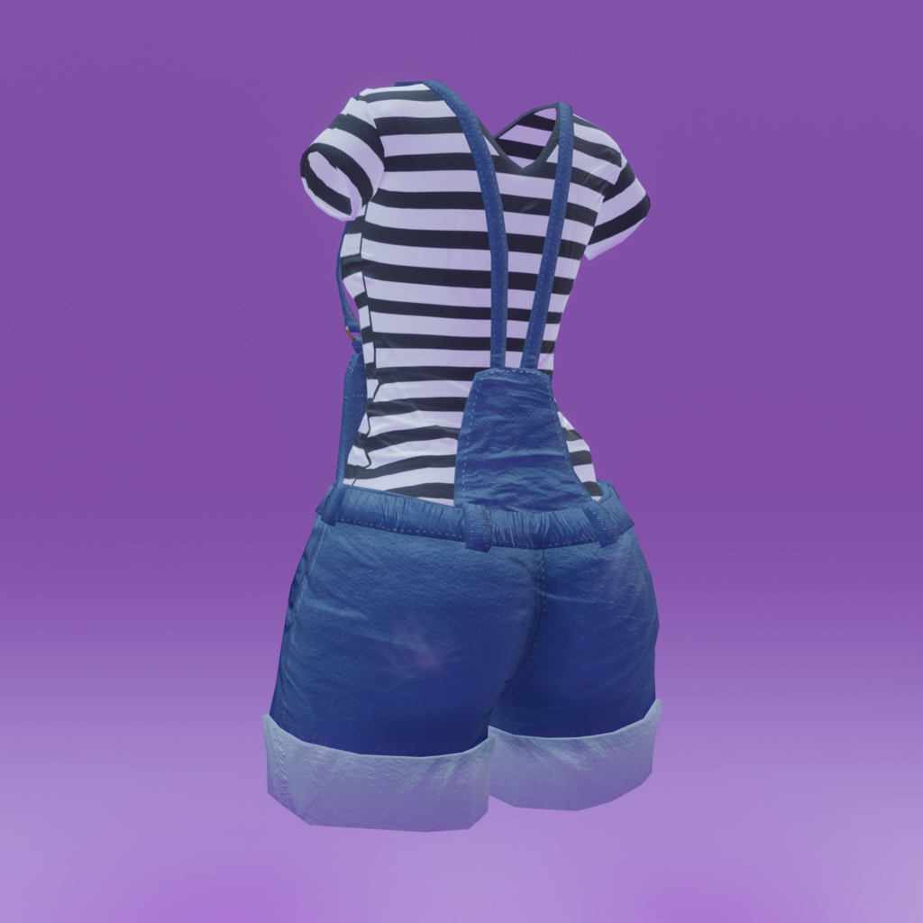 Overalls with striped shirt