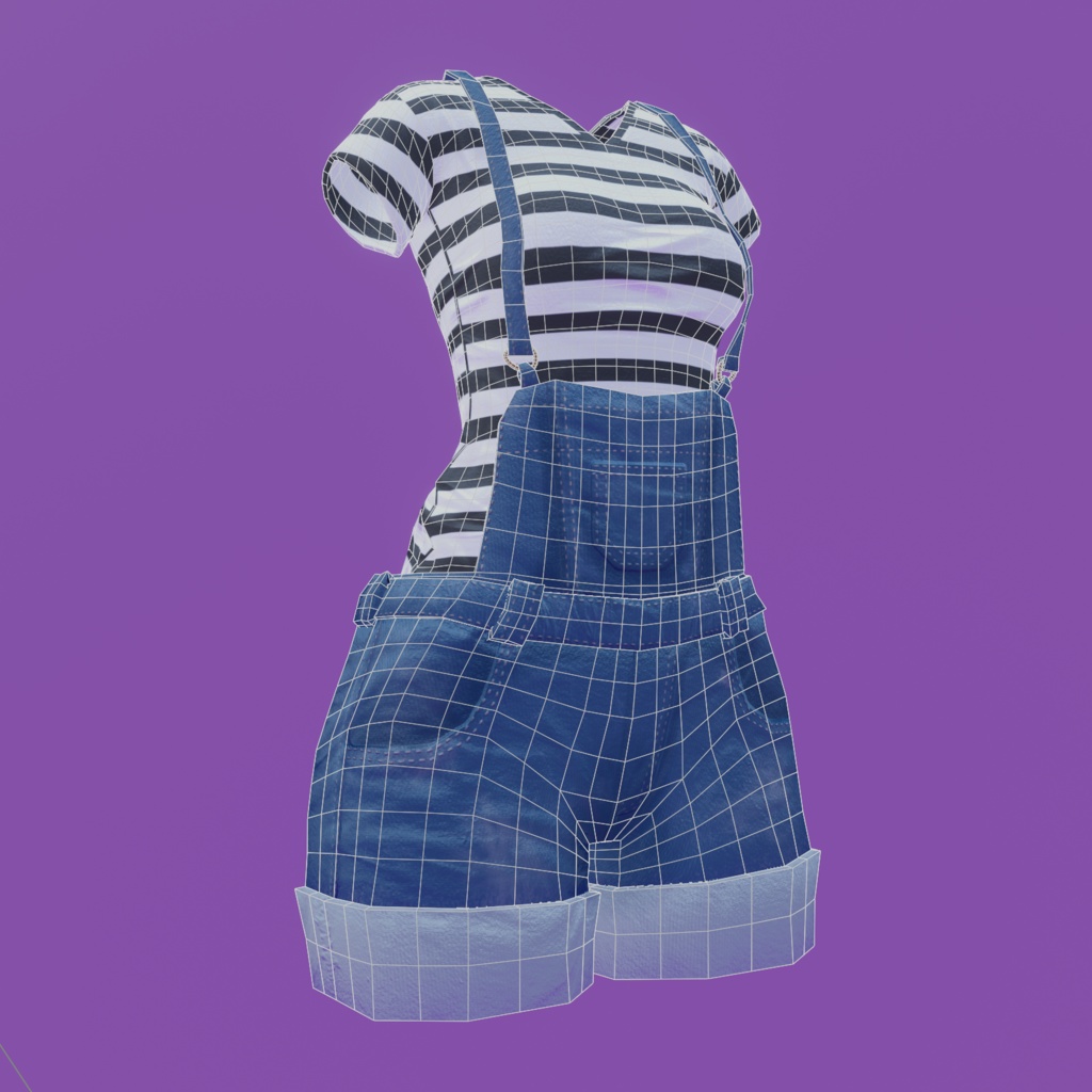 Overalls with striped shirt