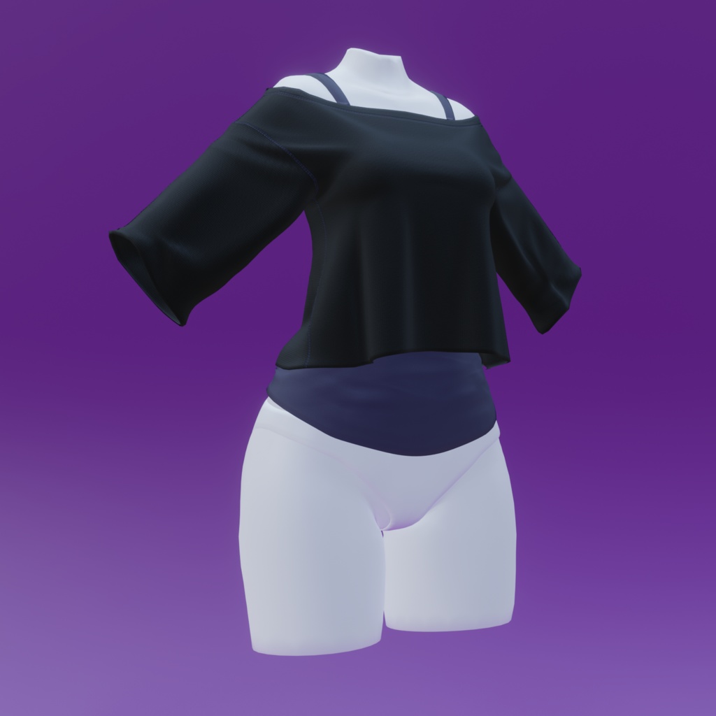 Baggy Shirt with fake undershirt (2 versions)