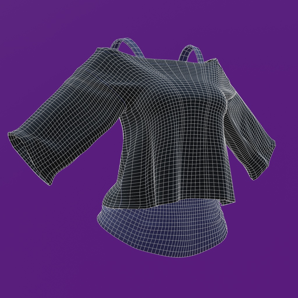 Baggy Shirt with fake undershirt (2 versions)