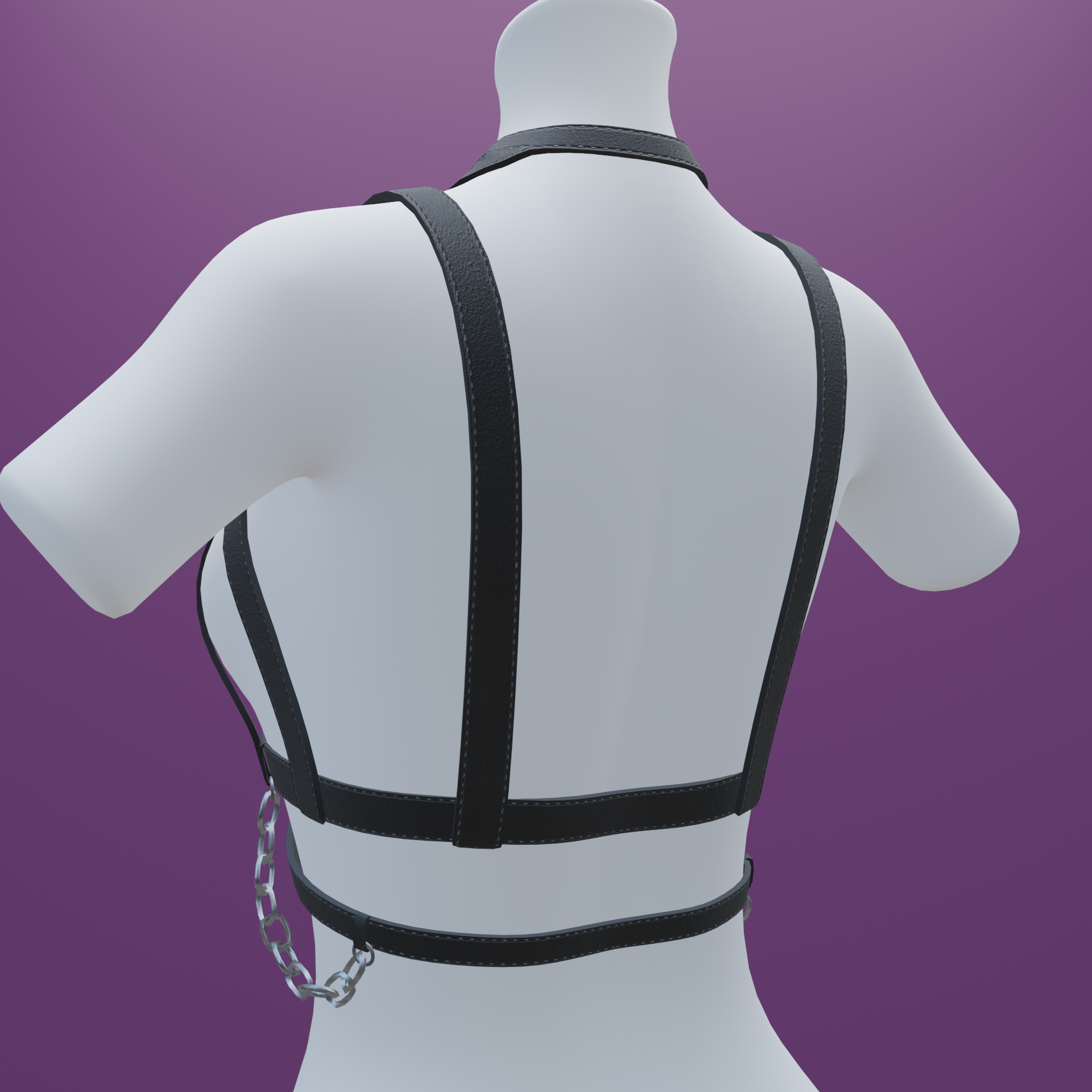 [VRChat] - Female Leather Chest Harness #1 - JammyVR - BOOTH