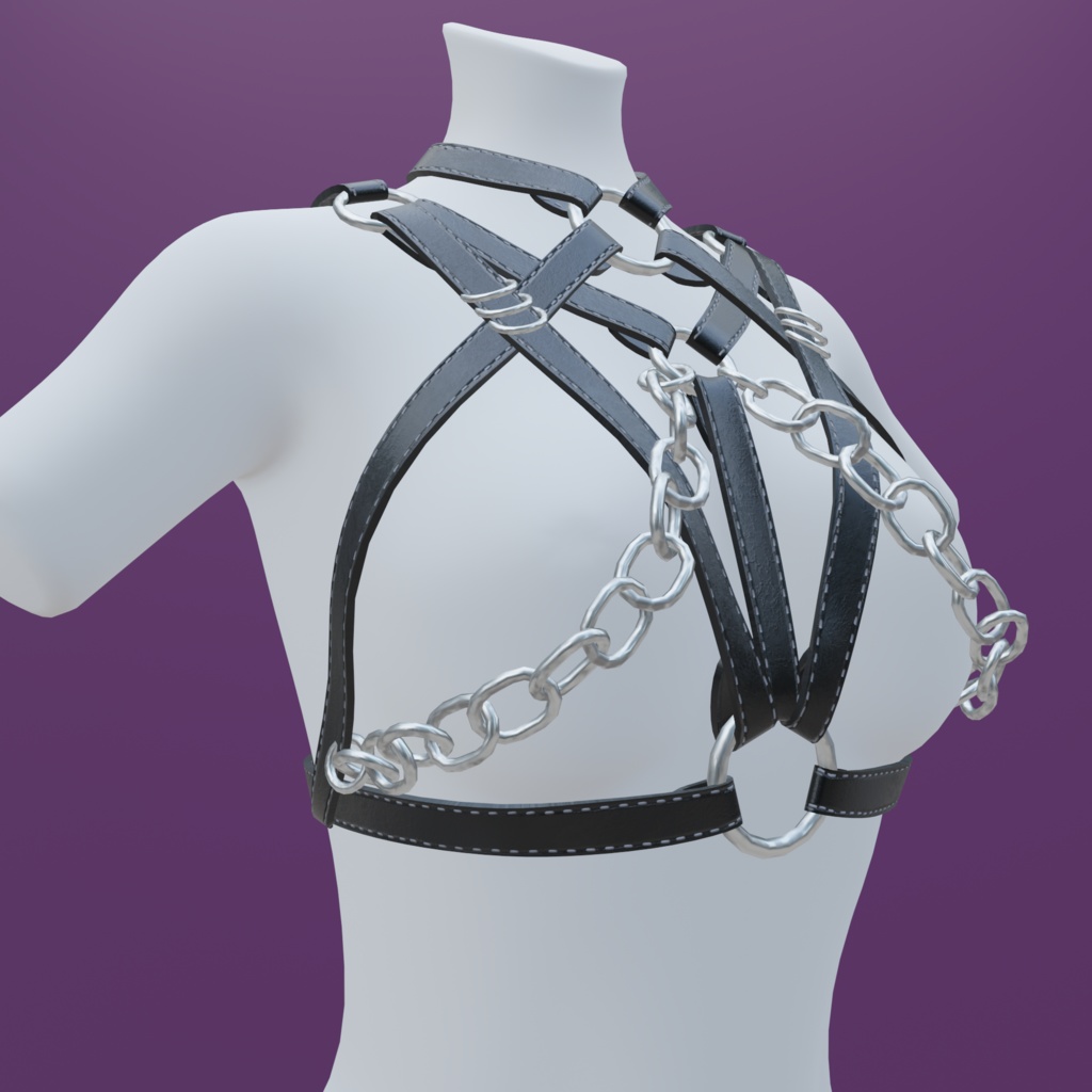 [VRChat] - Female Leather Chest Harness #3