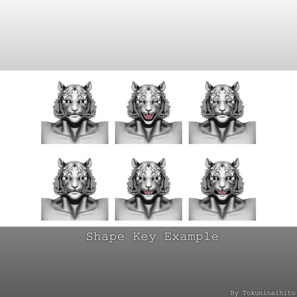 VRChat向け男性アバター 「White Tiger Clough(クロフ)」