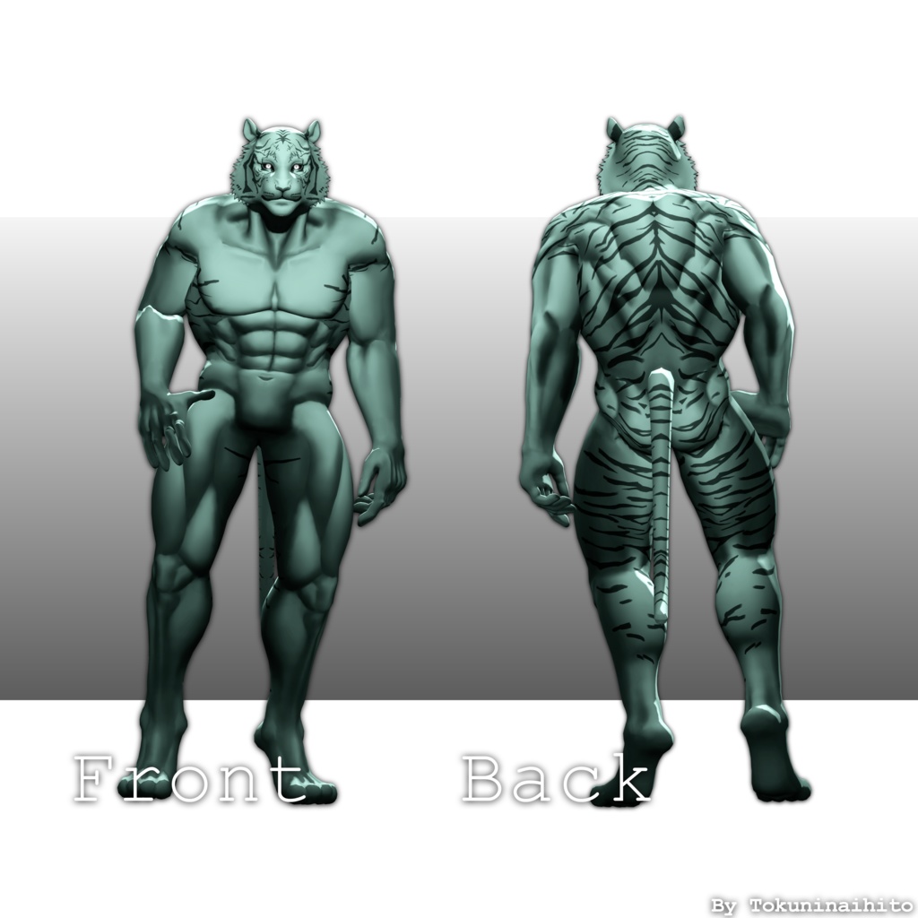 VRChat向け男性アバター 「White Tiger Clough(クロフ)」