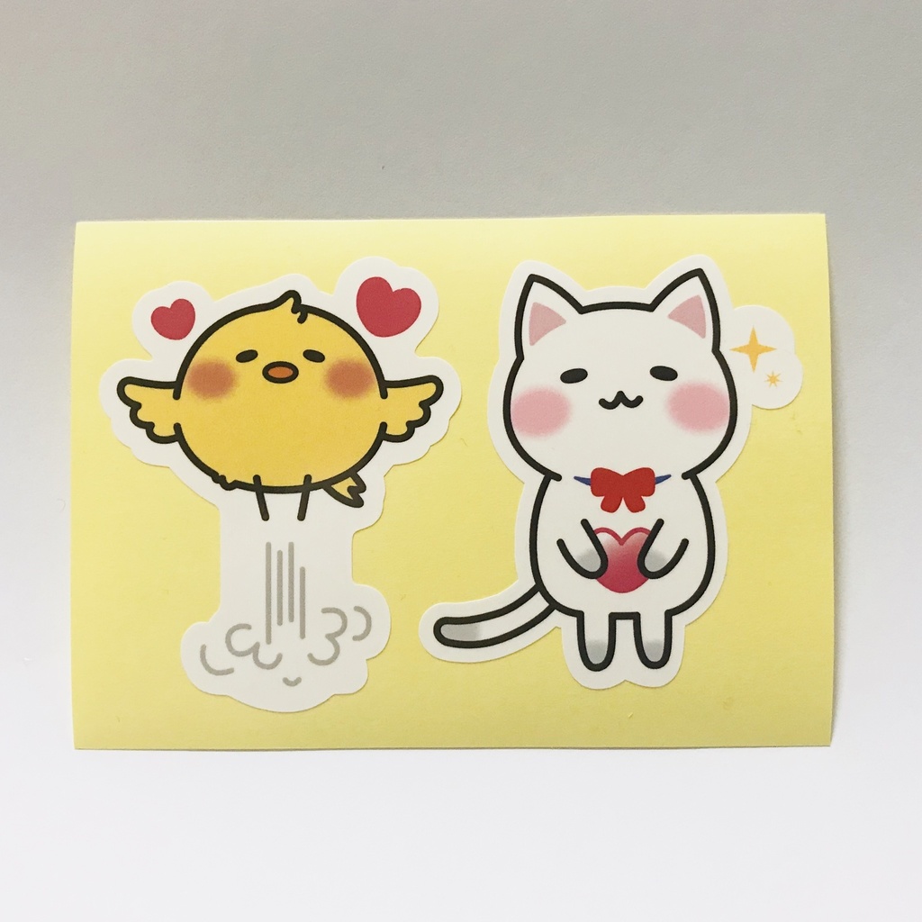 りーにゃん＆とりーり ステッカー