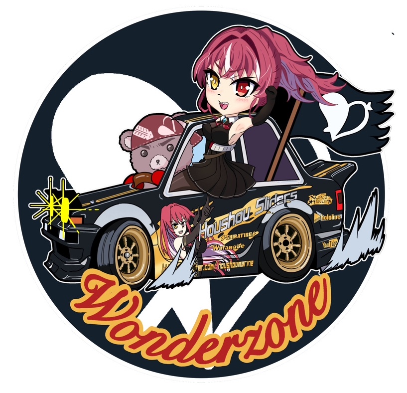 宝鐘マリン×AE86 Wonderzoneステッカー