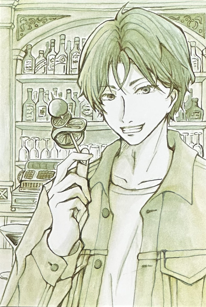 ガラスペン/オリジナルイラスト/原画/ジョンコリンズ