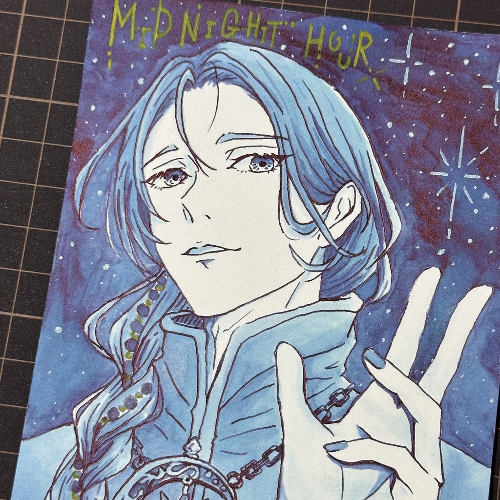 ガラスペン/オリジナルイラスト/原画/ミッドナイトアワー
