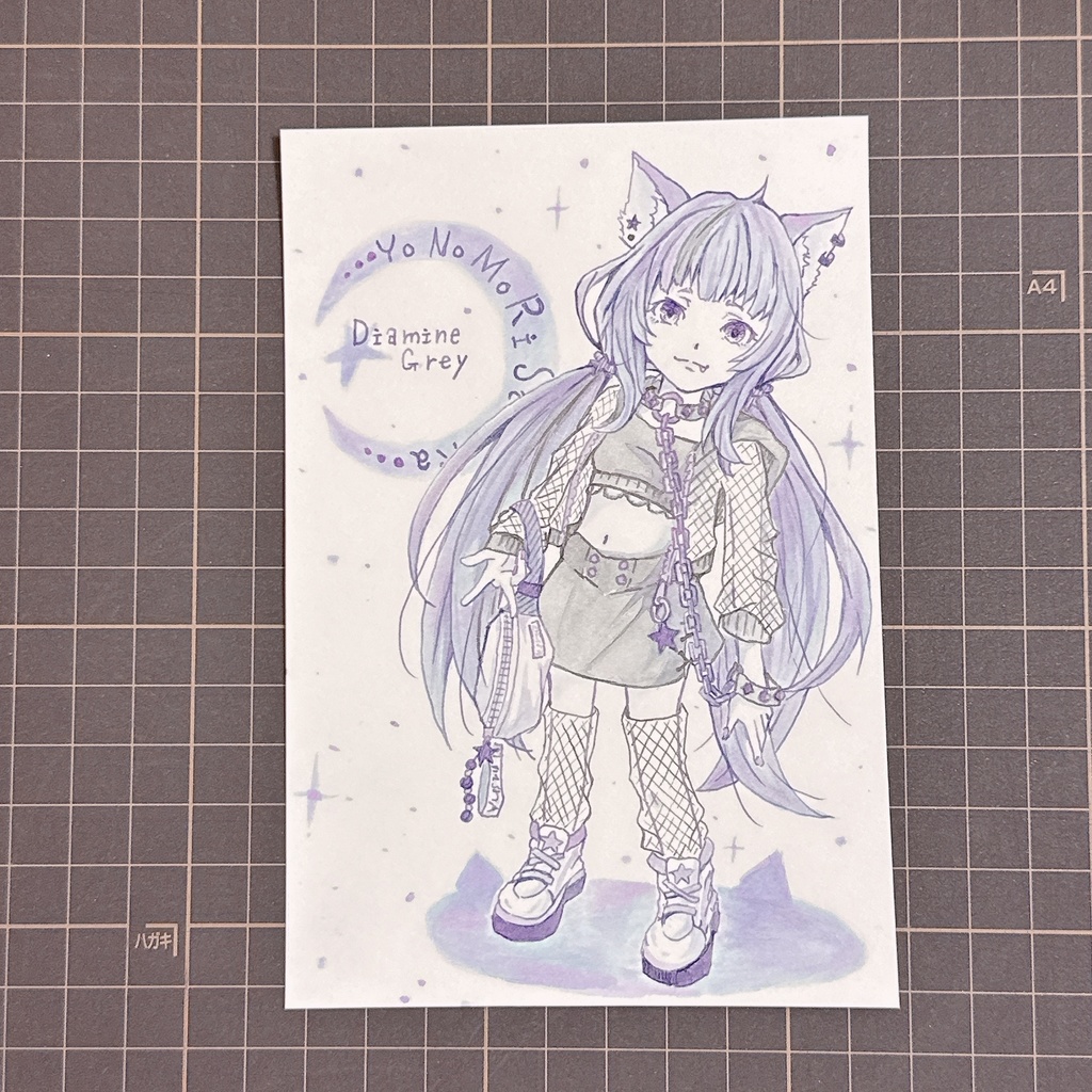 ガラスペン/オリジナルイラスト/原画/ヨノモリサクラ/女の子