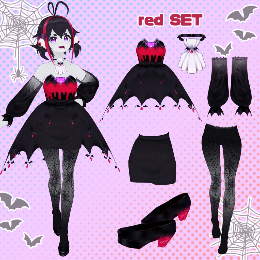 【VRoid】ヴァンパイアっぽいコーデセット