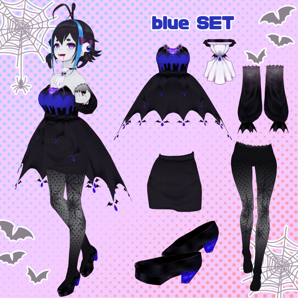 【VRoid】ヴァンパイアっぽいコーデセット