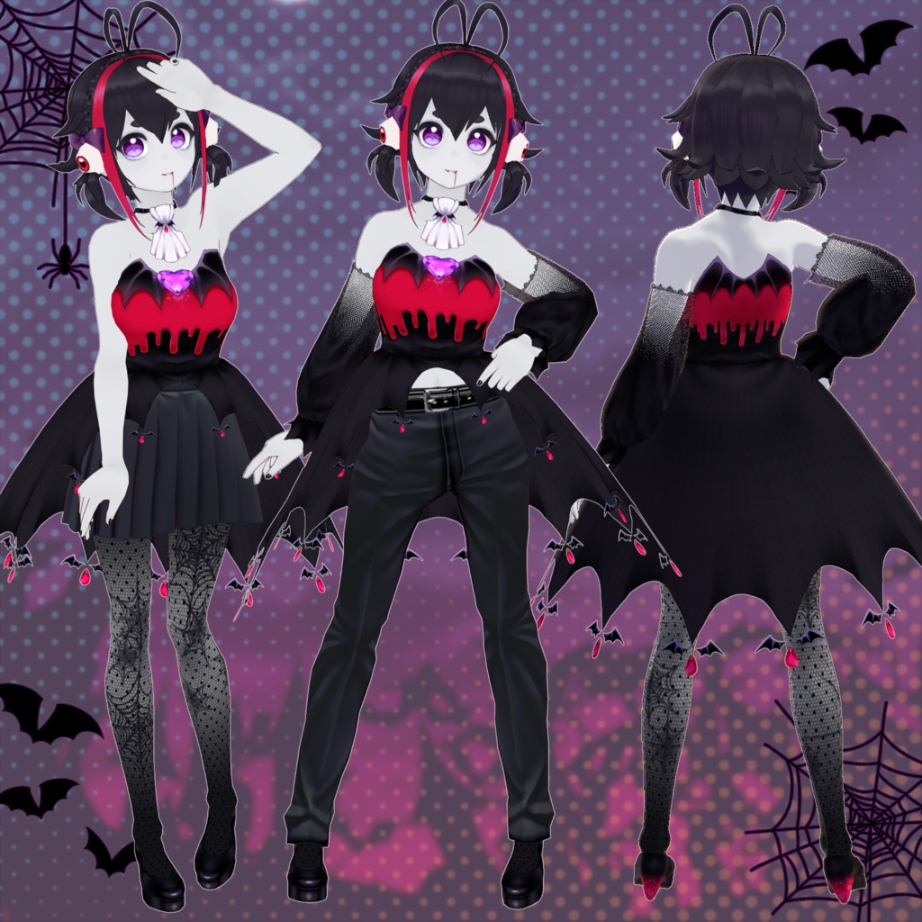 【VRoid】ヴァンパイアっぽいコーデセット