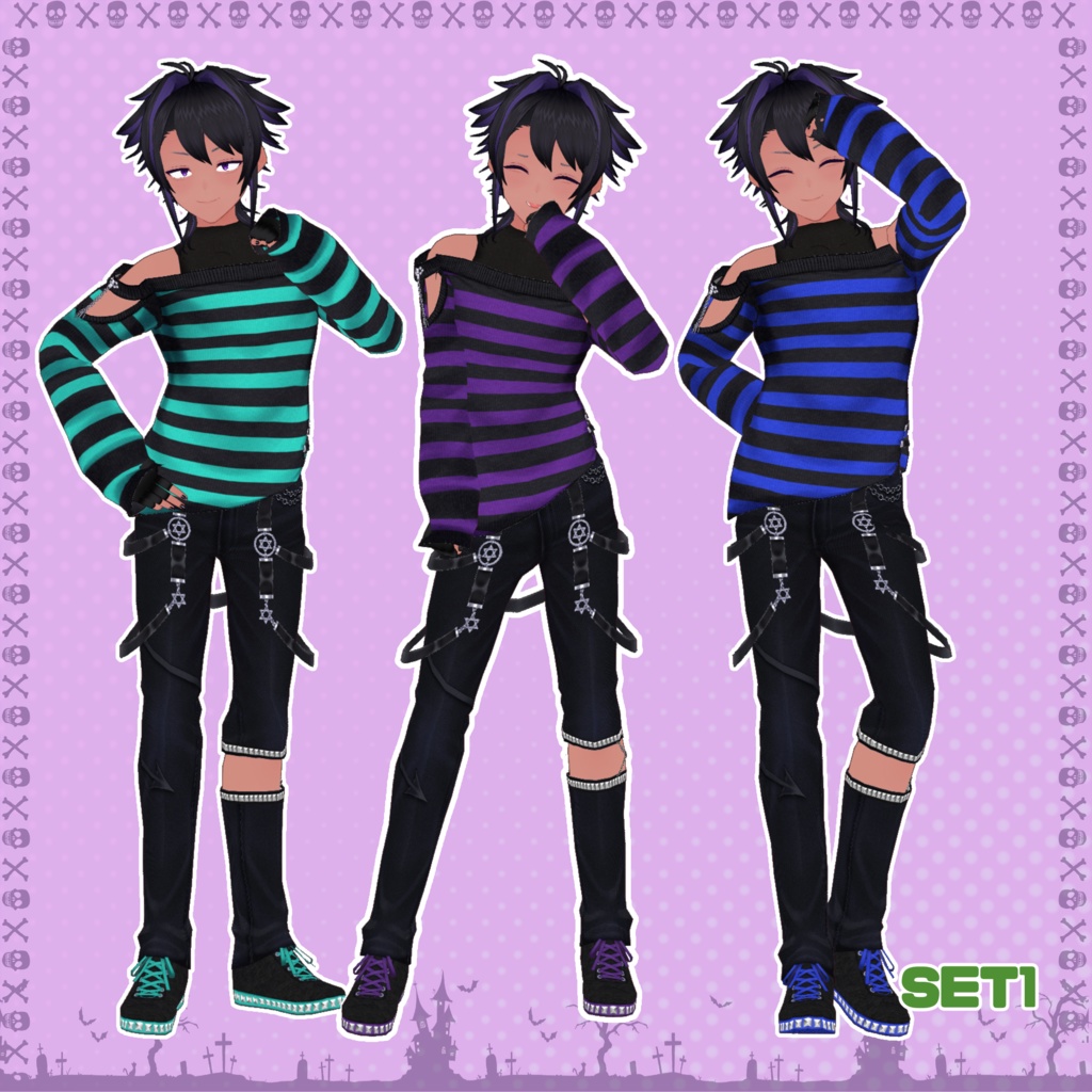 【VRoid】悪魔っぽいコーデセット