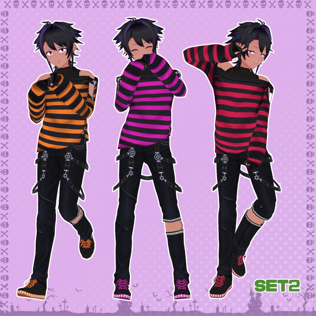 【VRoid】悪魔っぽいコーデセット