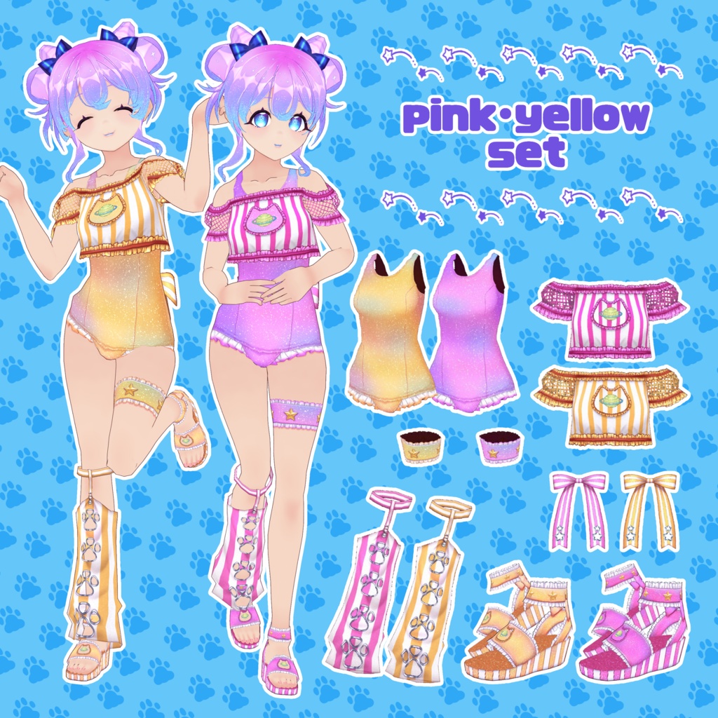 【VRoid】宇宙猫スクール水着