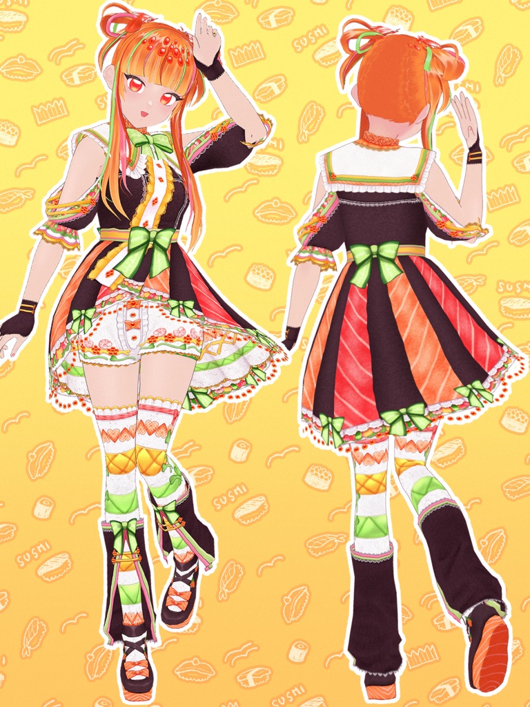 【VRoid】カラフル巻き寿司コーデセット
