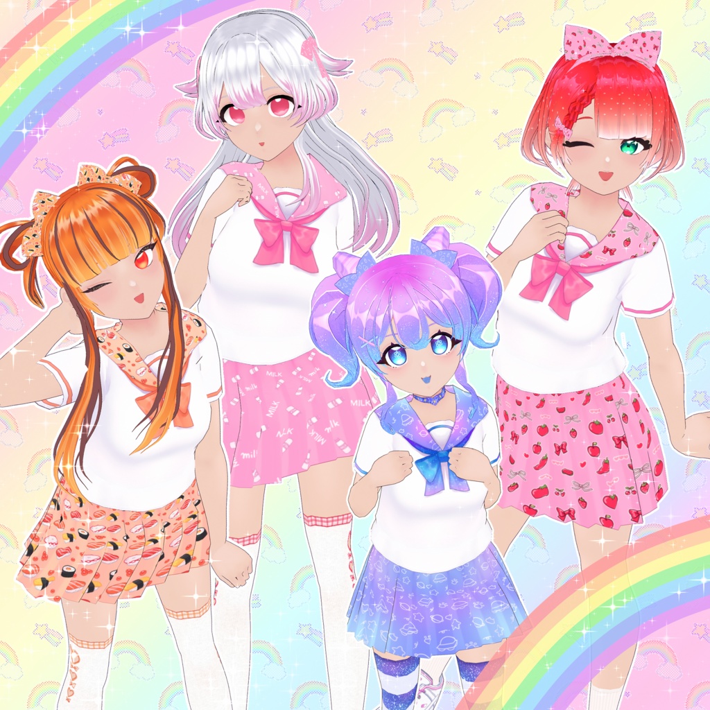 【VRoid】kawaii柄セーラー服