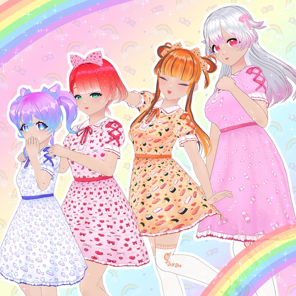 【VRoid】kawaii柄ワンピース