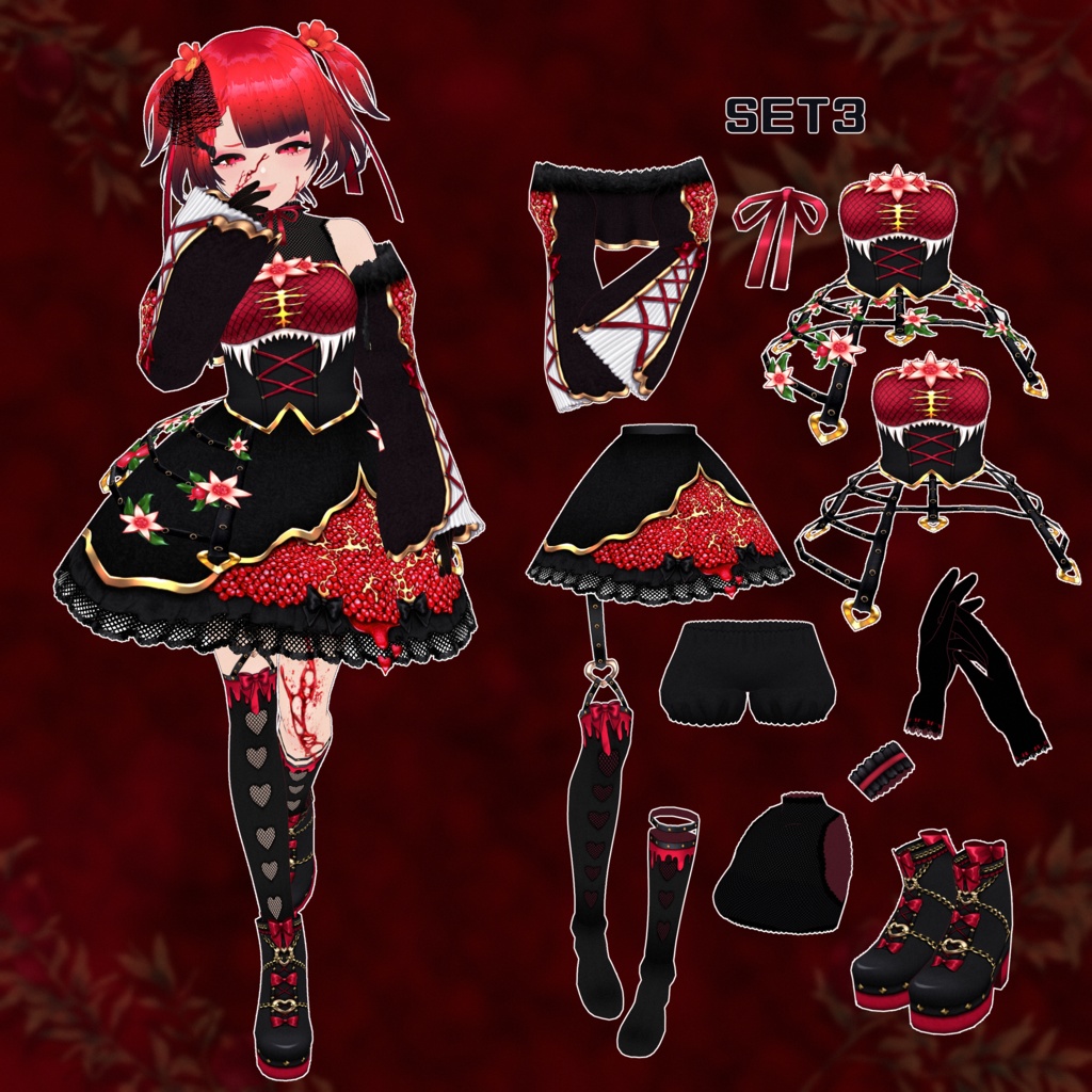 【VRoid】人食いザクロコーデセット