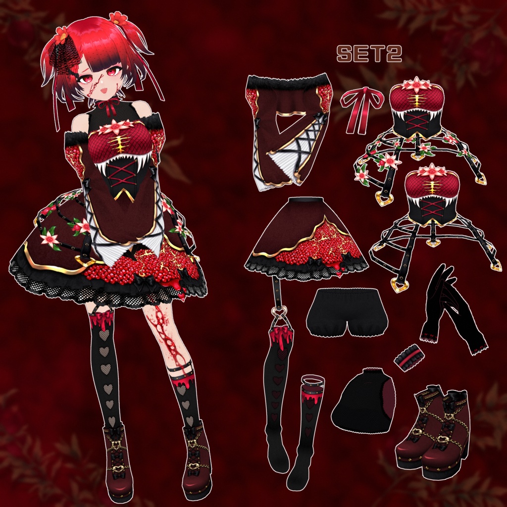 【VRoid】人食いザクロコーデセット