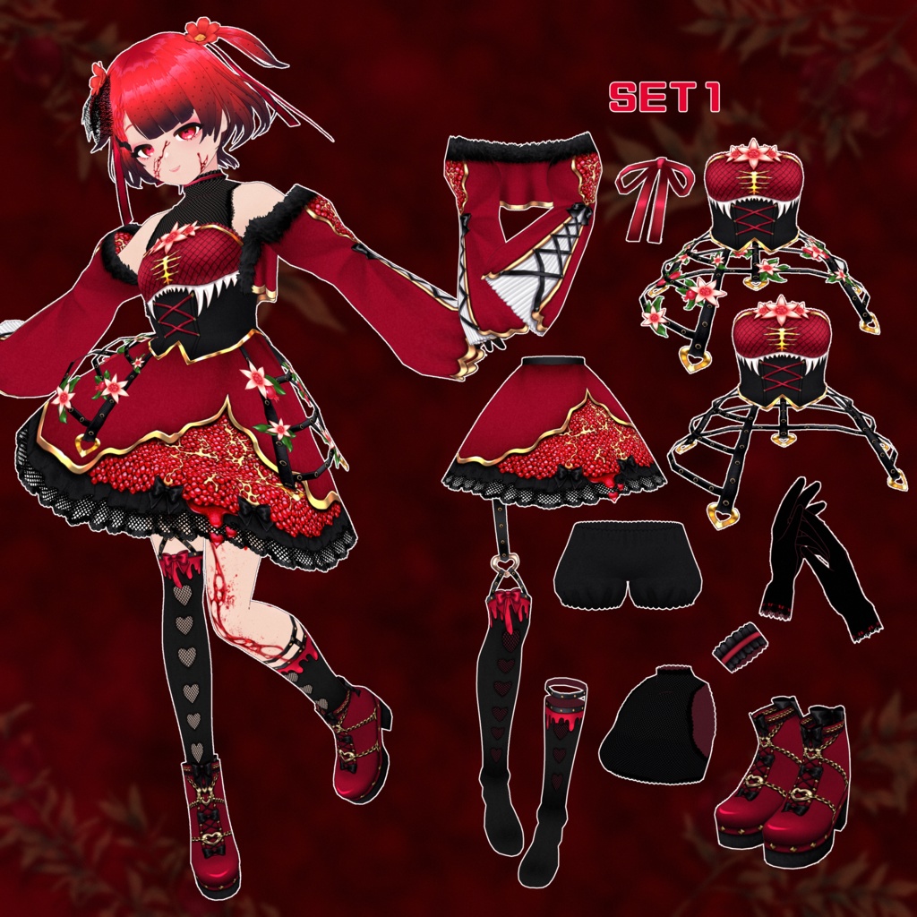 【VRoid】人食いザクロコーデセット