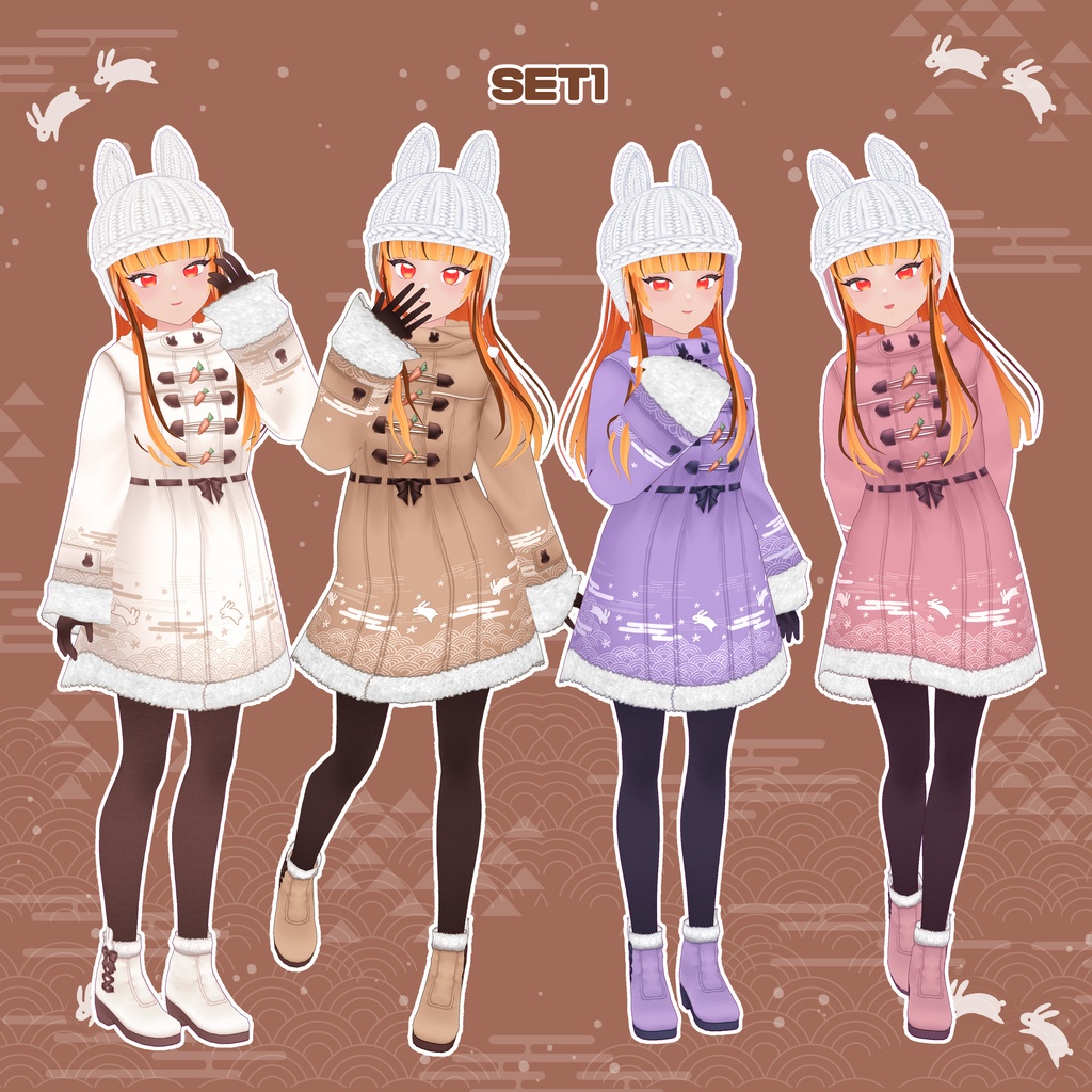 【VRoid】和うさぎコート