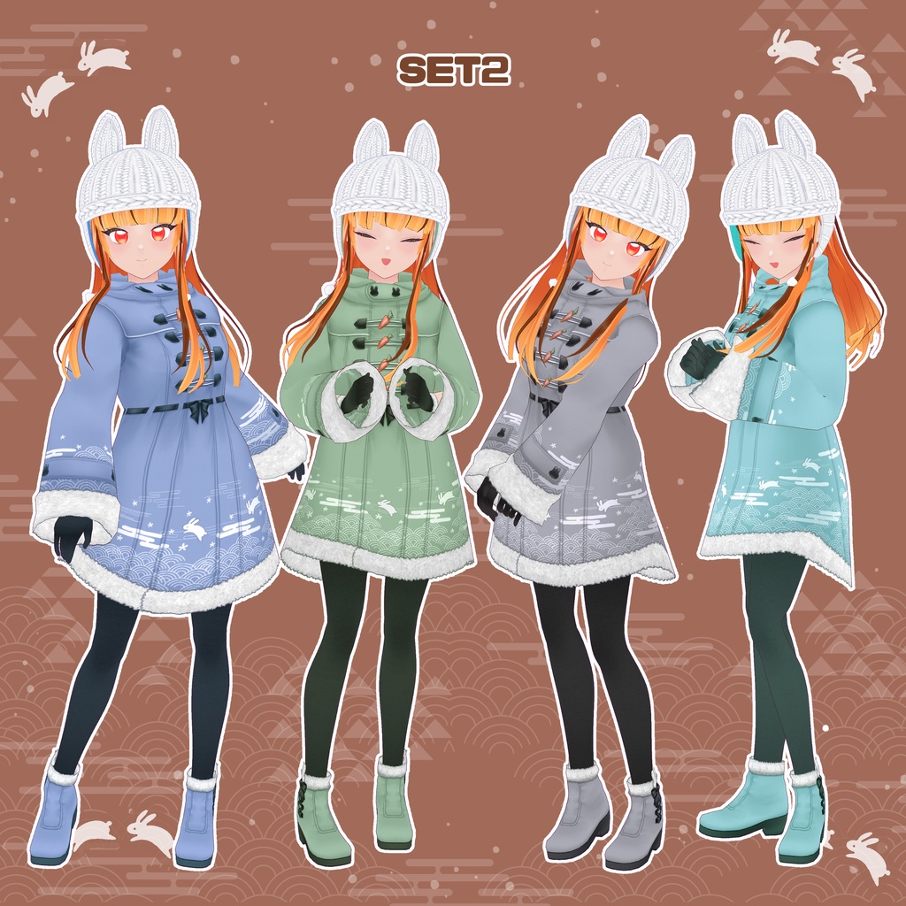 【VRoid】和うさぎコート