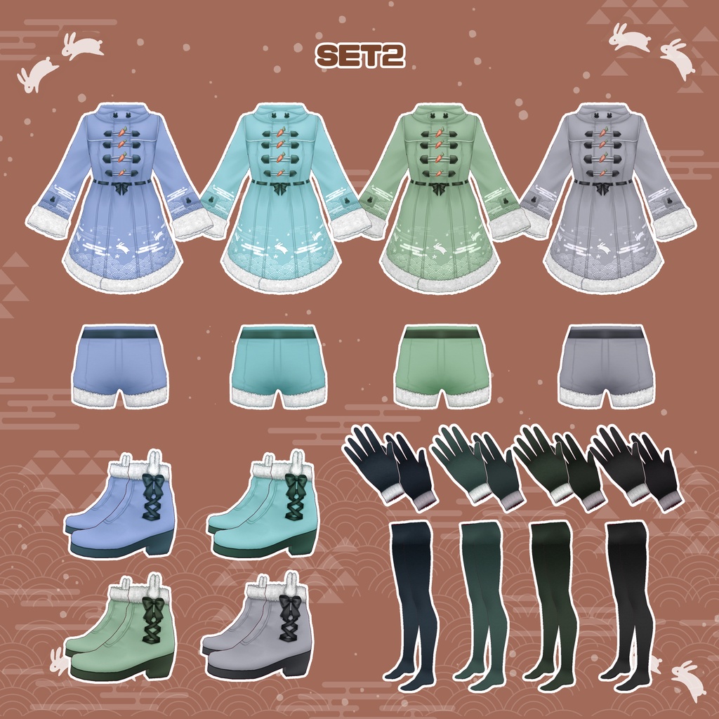 【VRoid】和うさぎコート