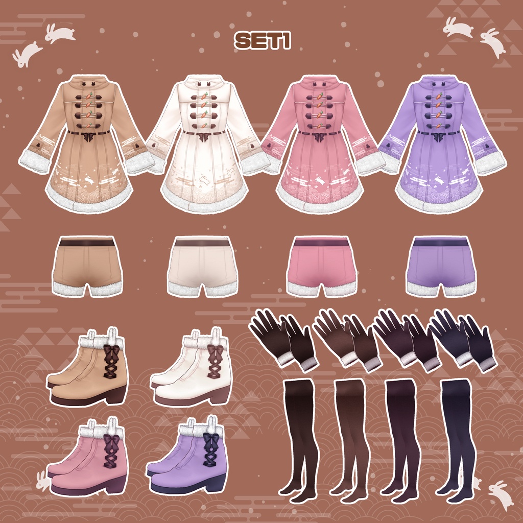 【VRoid】和うさぎコート