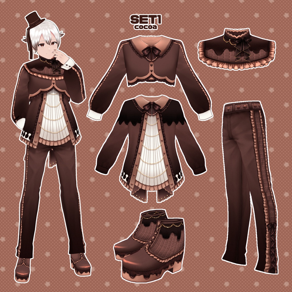 【VRoid】ミルクチョコレートコーデ2