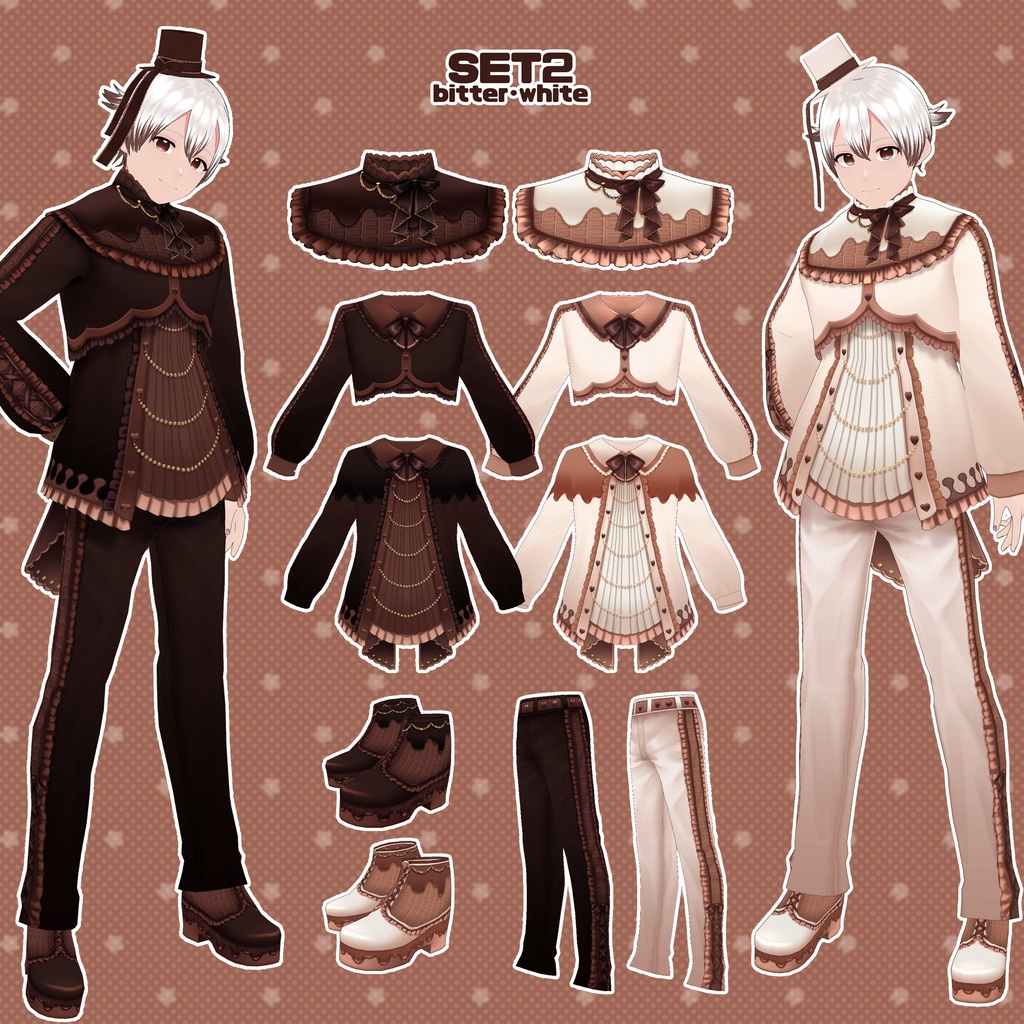 【VRoid】ミルクチョコレートコーデ2