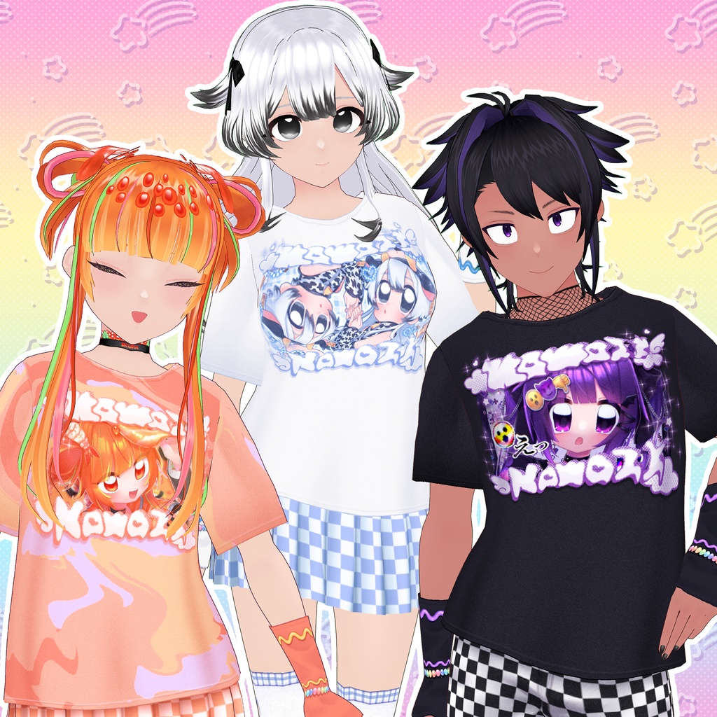 【VRoid】かわいいプリントTシャツ