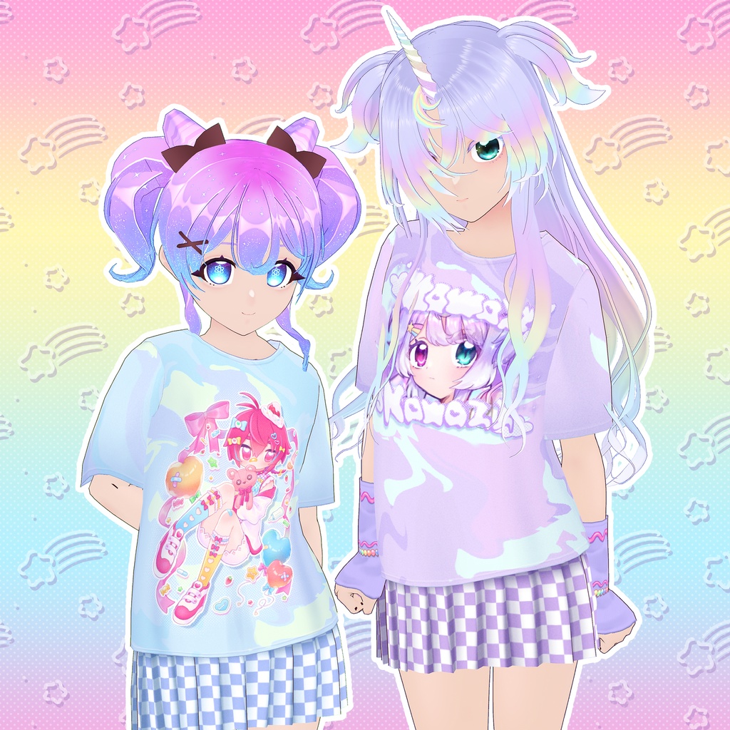 【VRoid】かわいいプリントTシャツ