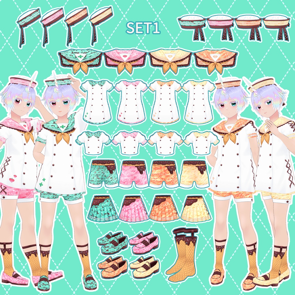 【VRoid】アイスマリンセーラーコーデ