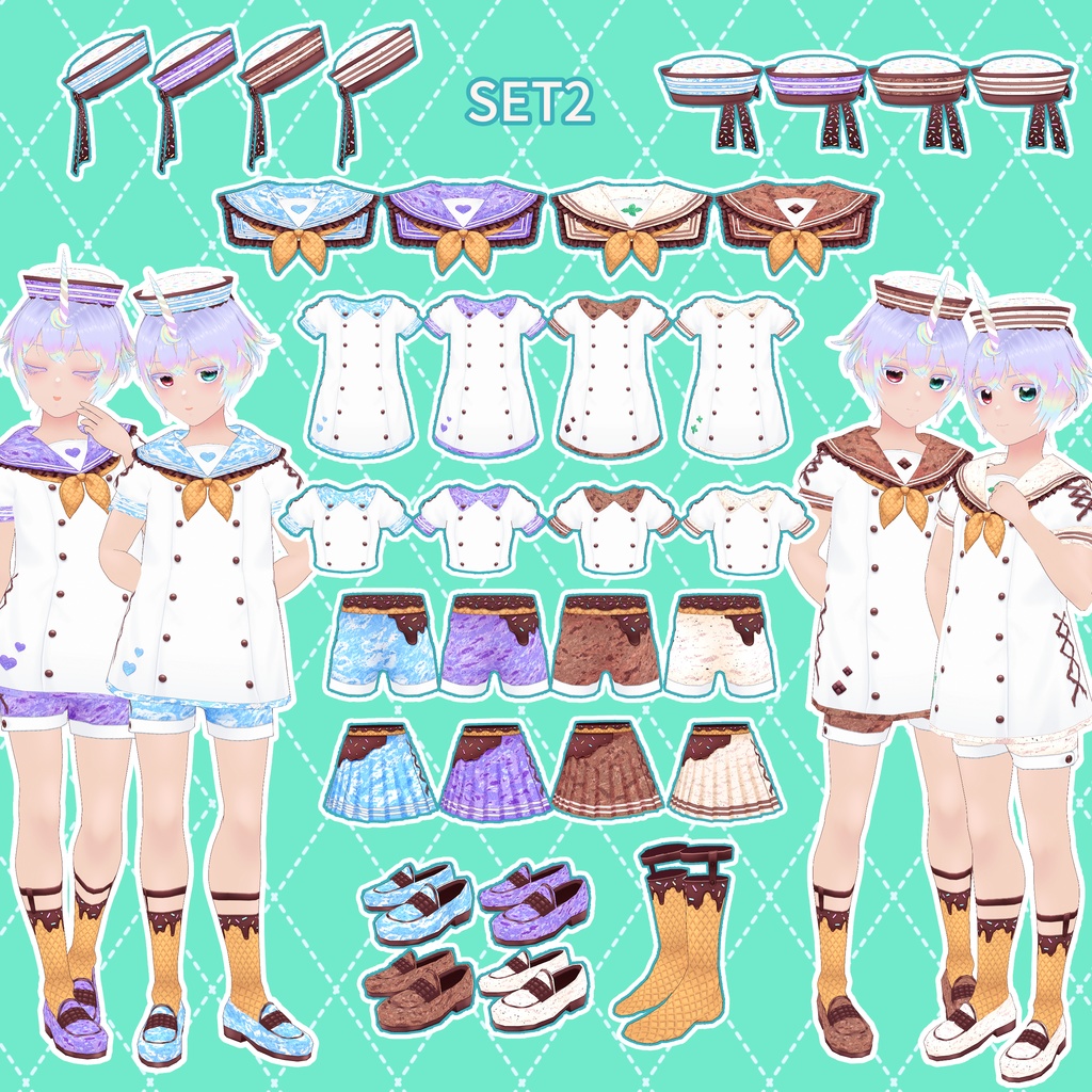 【VRoid】アイスマリンセーラーコーデ