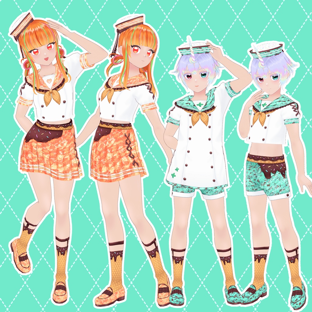 【VRoid】アイスマリンセーラーコーデ