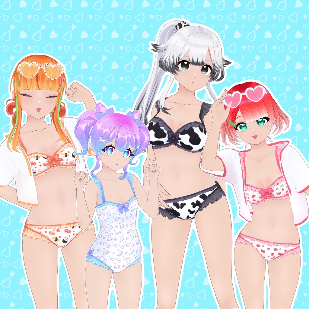 【VRoid】kawaii柄水着セット