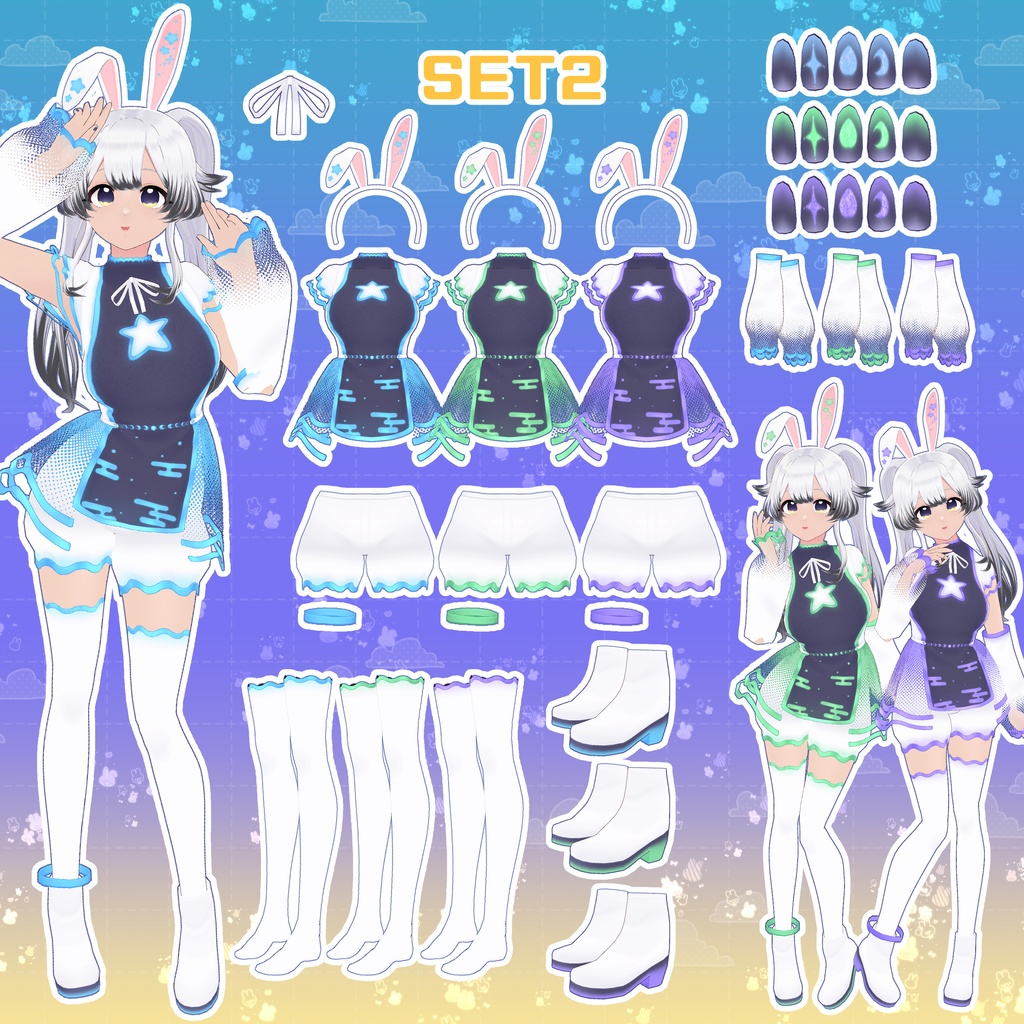 【VRoid】ピカピカお月見コーデ