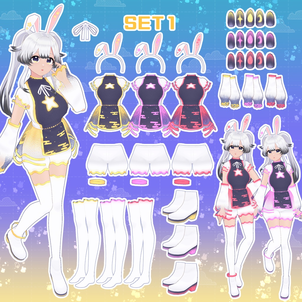 【VRoid】ピカピカお月見コーデ